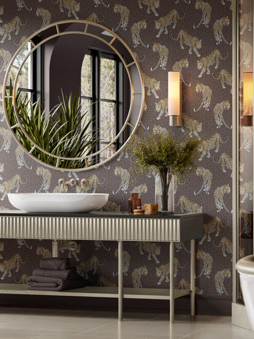 Leopard Wallpaper in Brown