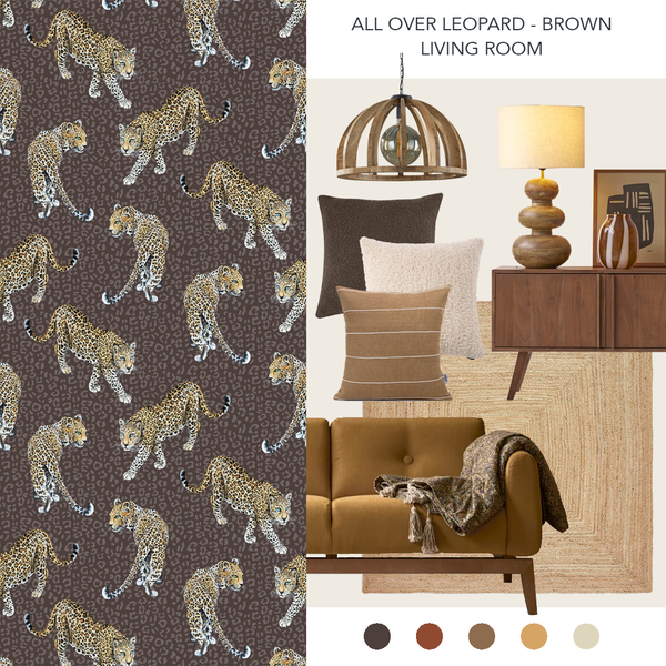 Leopard Wallpaper in Brown