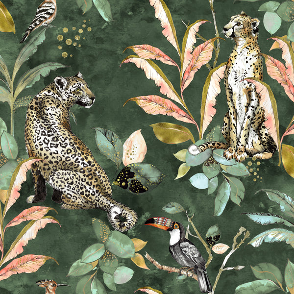Cheetah Wallpaper Green