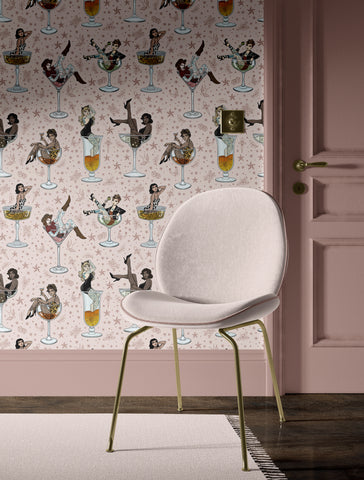 Cocktail Girls Wallpaper Pink