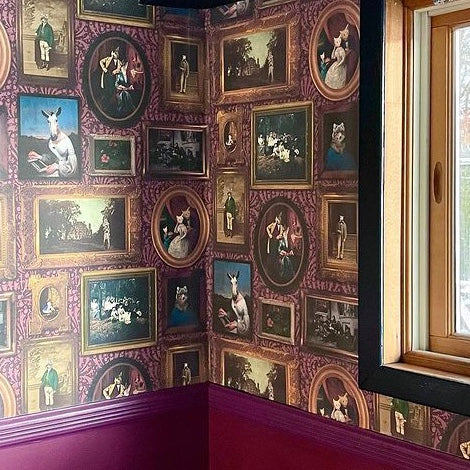 At the Art Gallery Wallpaper Burgundy