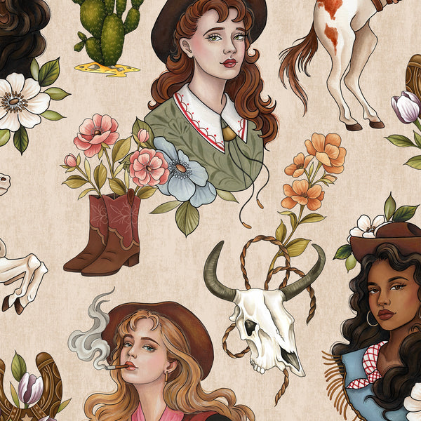 Cowgirl Vintage Western Wallpaper
