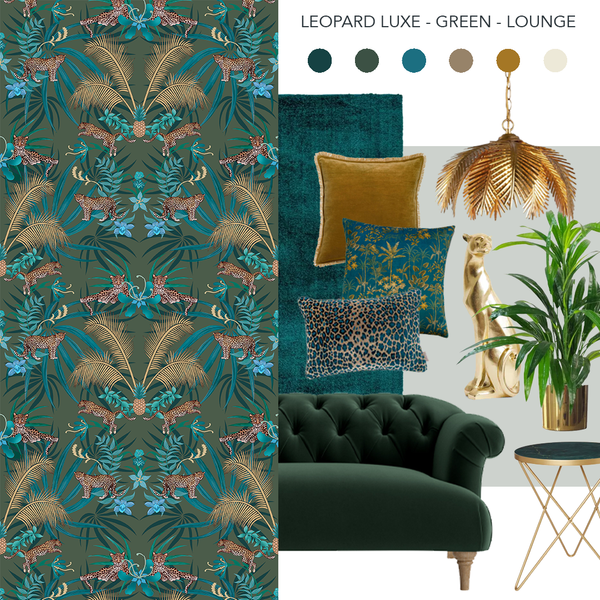 Leopard Luxe Wallpaper Green