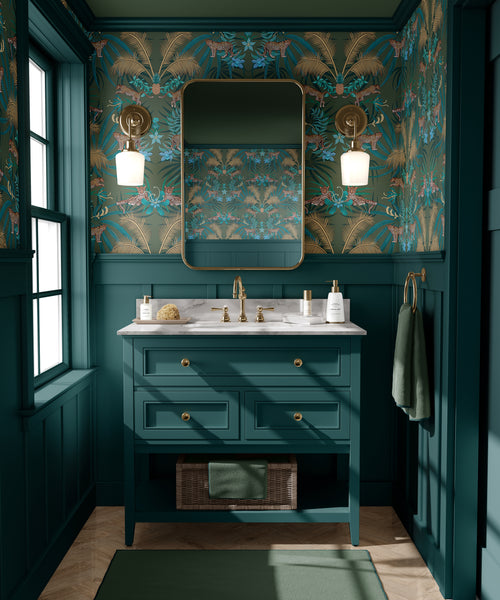 Leopard Luxe Wallpaper Green