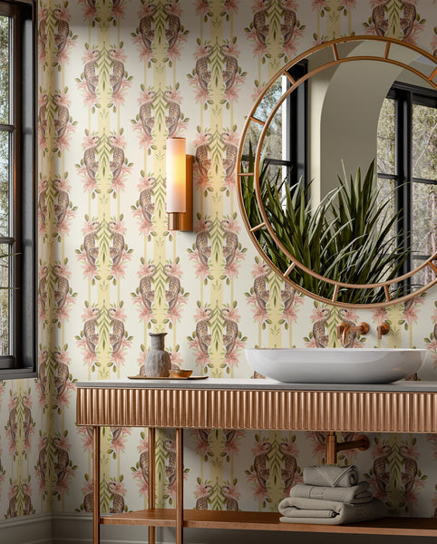 Leopard Stripe Yellow Wallpaper