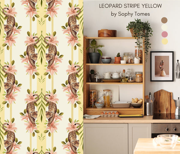 Leopard Stripe Yellow Wallpaper