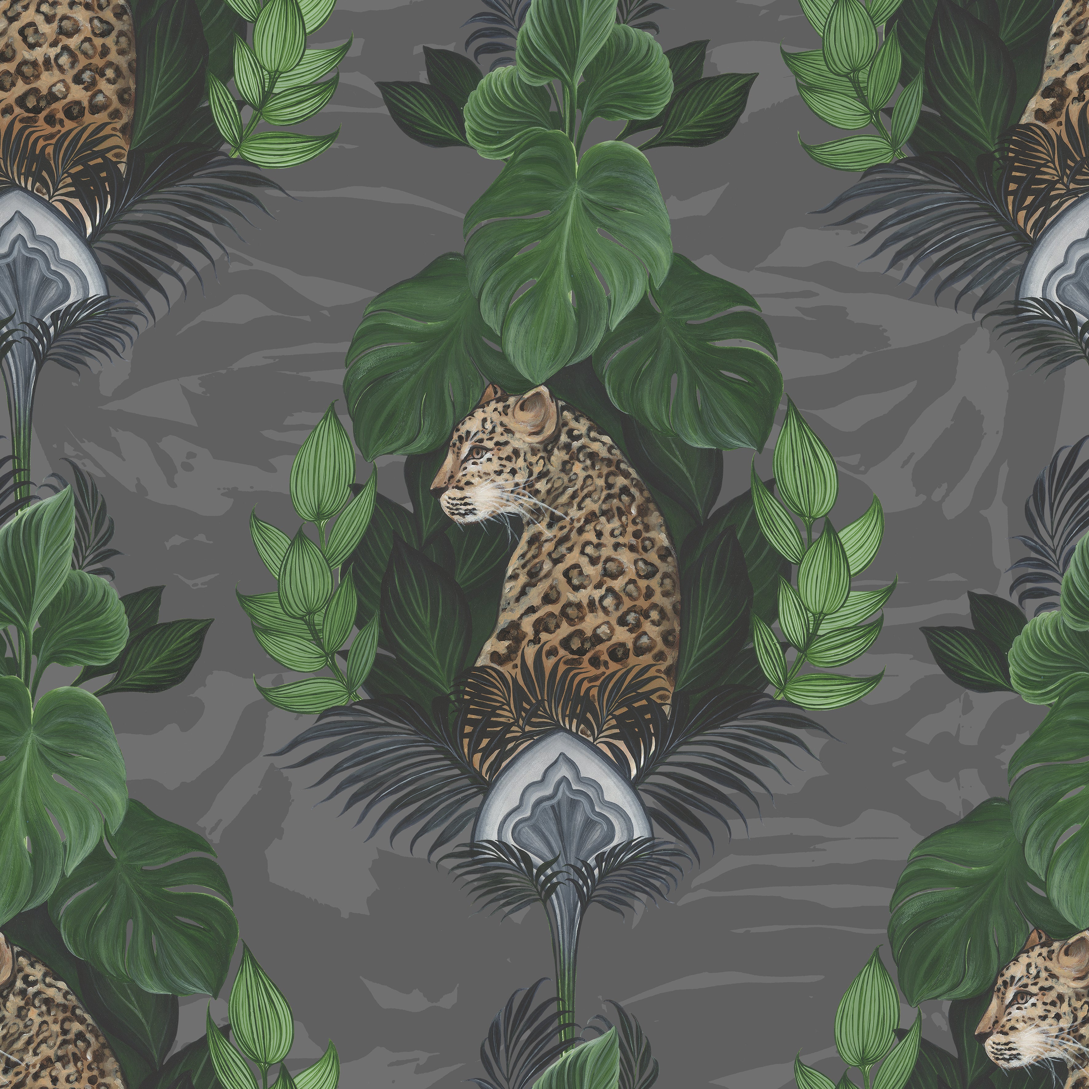 Leopard Desing Floral Leopard Wallpaper | Luxury Botanical Design | Graduate Collection