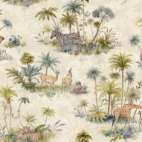 Safari Print Wallpaper Cream