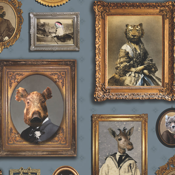 Portrait Gallery Wallpaper Blue