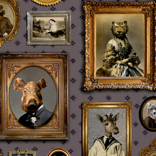 Portrait Gallery Wallpaper Mauve