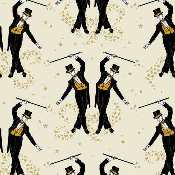 Showboys Wallpaper Cream & Mustard