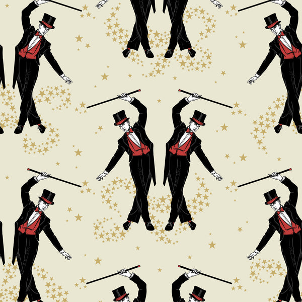Showboys Wallpaper Cream & Red