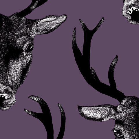 Stag Wallpaper Plum