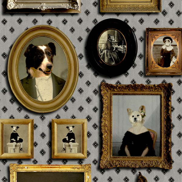 Top Dog Wallpaper Grey