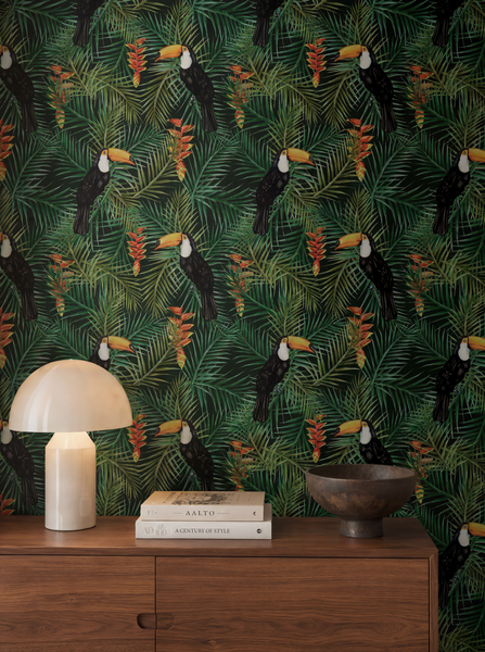 Toucan Wallpaper Green