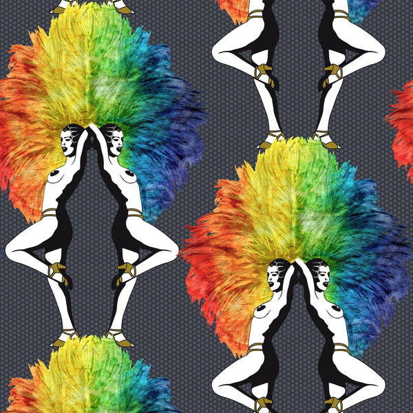 Showgirls Wallpaper Rainbow Black
