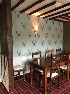 Stag Print Wallpaper Grey