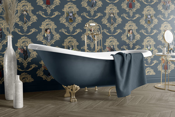 Butterfly People Wallpaper in Blue