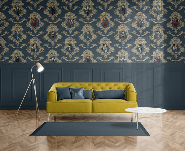 Butterfly People Wallpaper in Blue