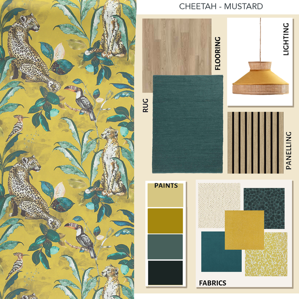 Cheetah Wallpaper Mustard