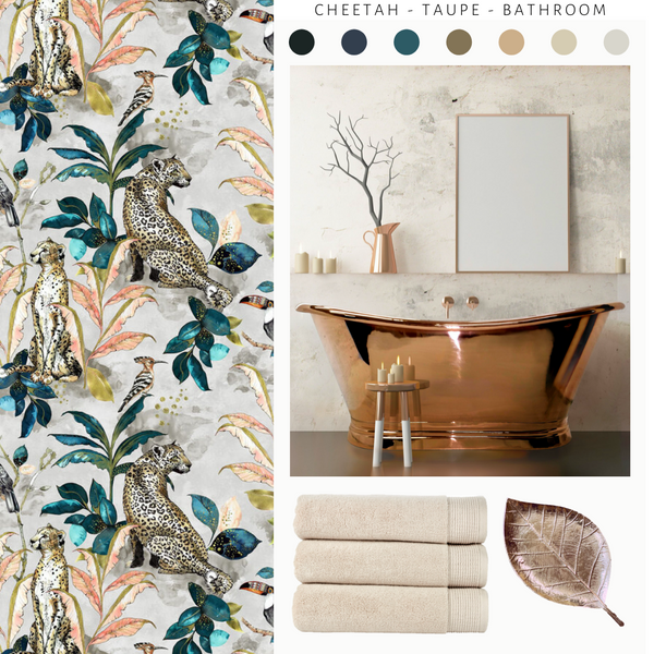 Cheetah Wallpaper Taupe