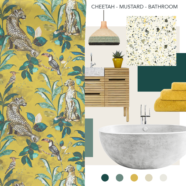 Cheetah Wallpaper Mustard