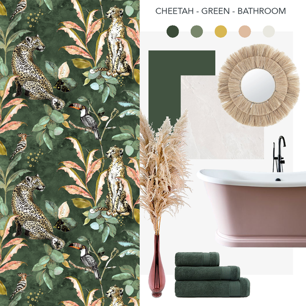 Cheetah Wallpaper Green