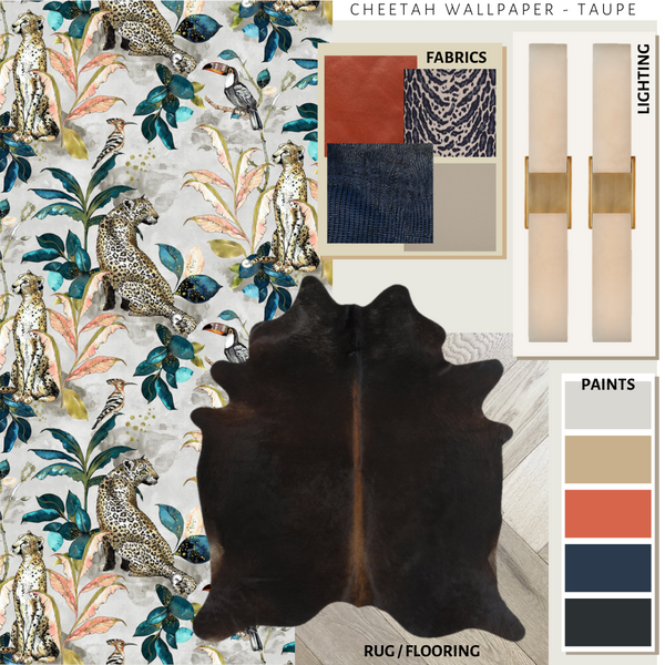 Cheetah Wallpaper Taupe