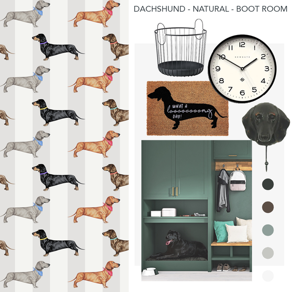Dachshund Wallpaper Natural Stripe