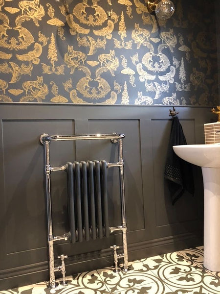 Dipped in Moonlight Wallpaper Metallic Gold & Charcoal