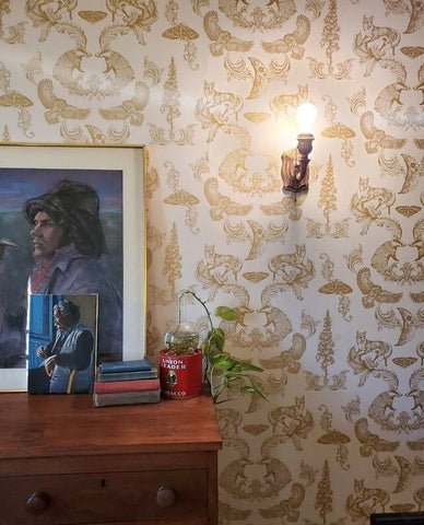 Dipped in Moonlight Wallpaper Metallic Gold & Cream