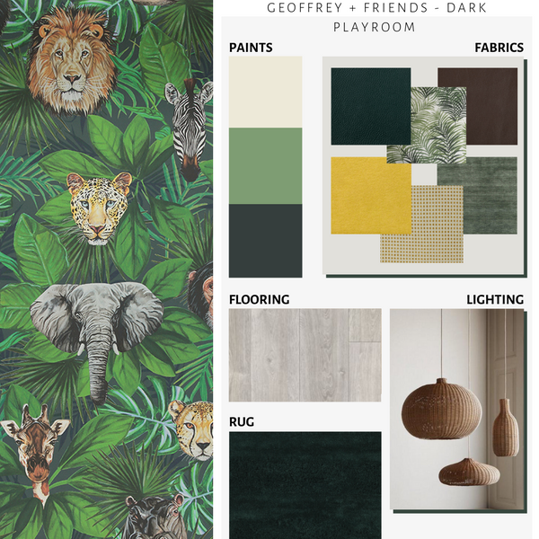 Geoffrey & Friends Wallpaper in Green