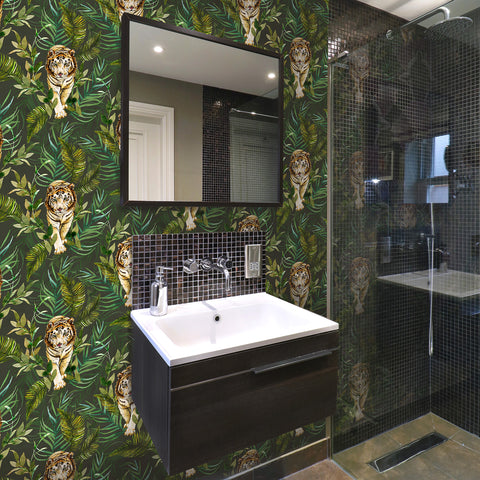 Tiger Tiger Wallpaper Green