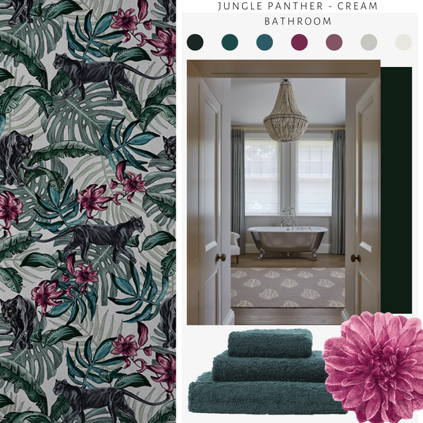 Jungle Panther Wallpaper Cream