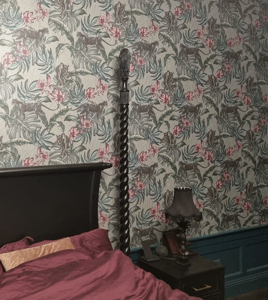 Jungle Panther Wallpaper Blue