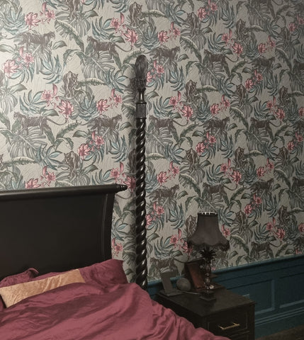 Jungle Panther Wallpaper Blue