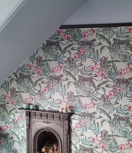 Jungle Panther Wallpaper Blue