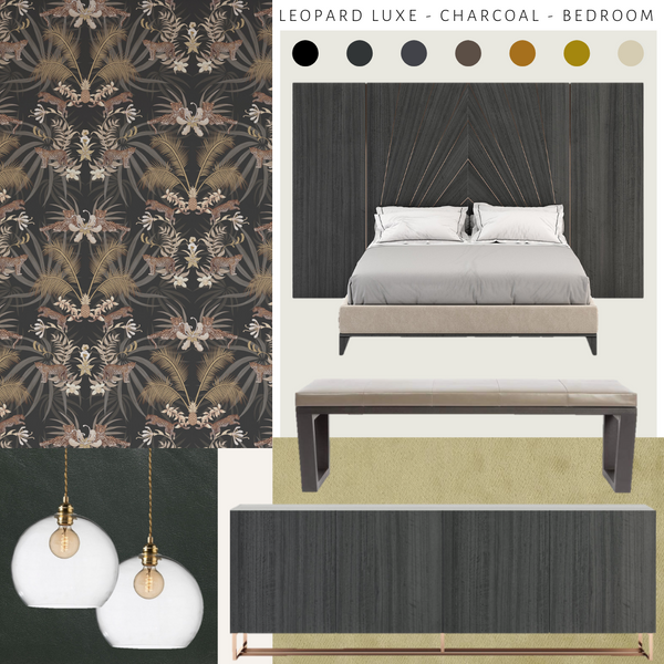 Leopard Luxe Wallpaper Charcoal
