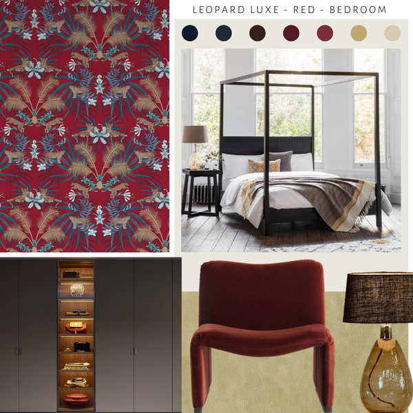 Leopard Luxe Wallpaper Red