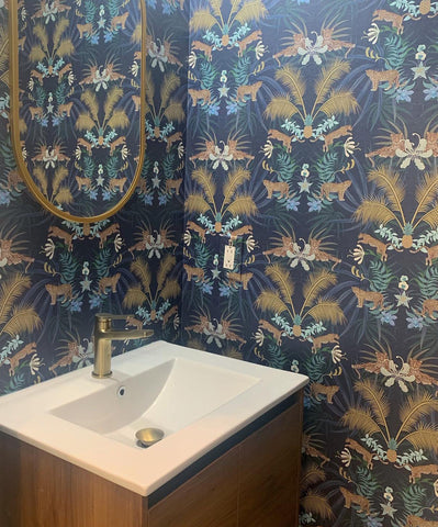 Leopard Luxe Wallpaper Blue