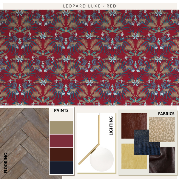 Leopard Luxe Wallpaper Red
