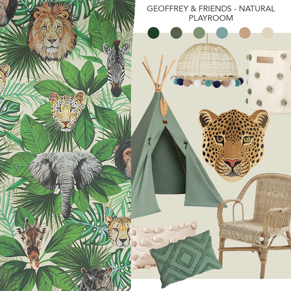 Geoffrey & Friends Wallpaper Cream