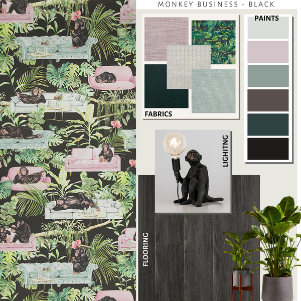 Monkey Business Wallpaper Black