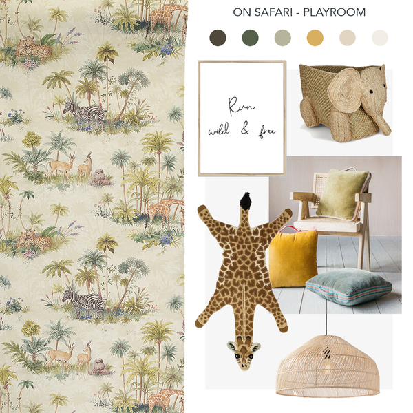 Safari Print Wallpaper Cream