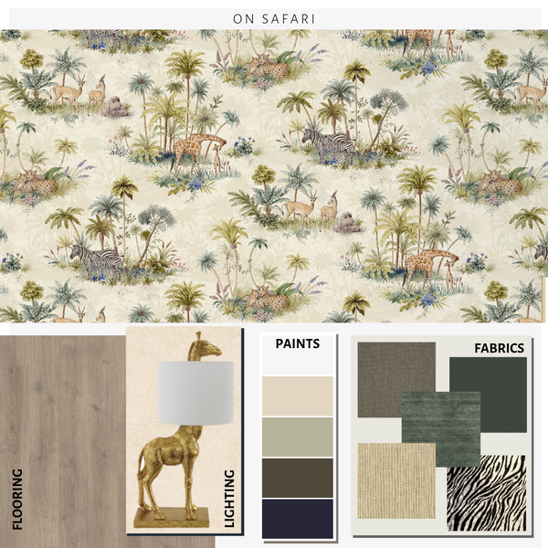 Safari Print Wallpaper Cream