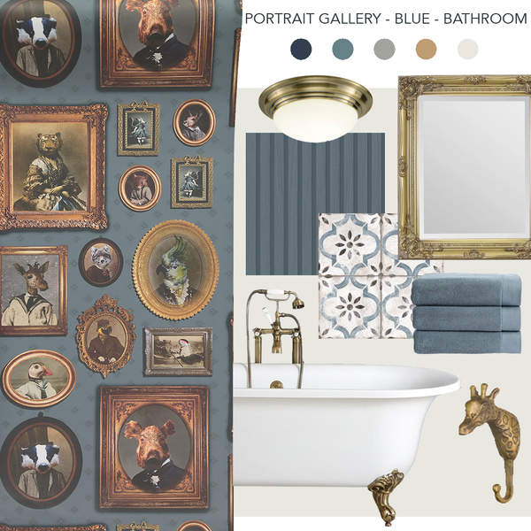 Portrait Gallery Wallpaper Blue