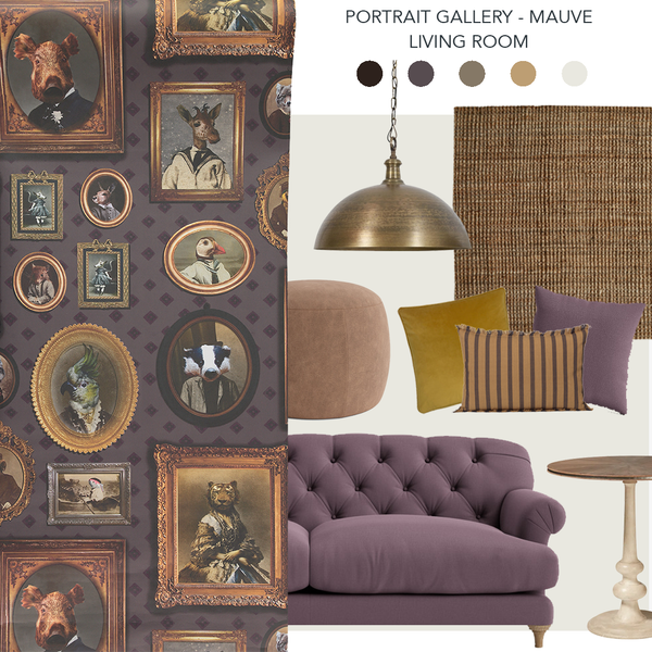 Portrait Gallery Wallpaper Mauve