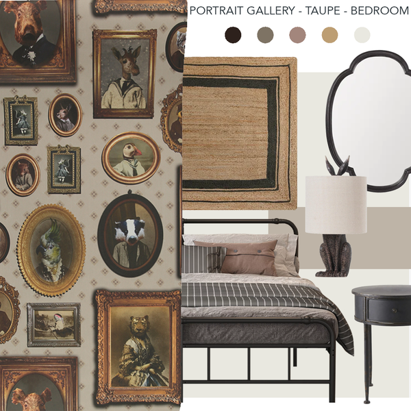 Portrait Gallery Wallpaper Taupe