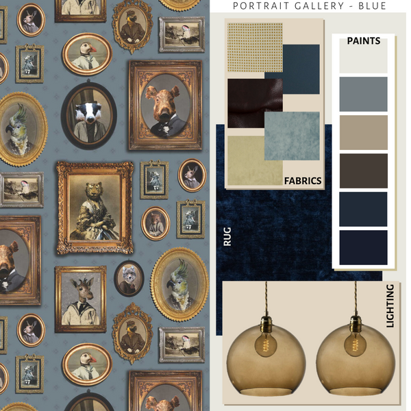 Portrait Gallery Wallpaper Blue