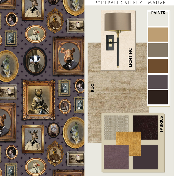 Portrait Gallery Wallpaper Mauve